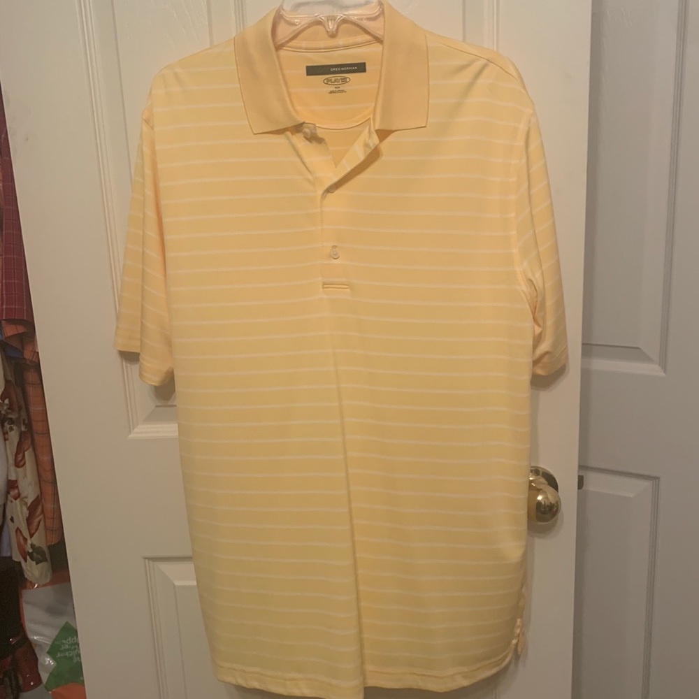 Greg Norman PlayDry Striped Athletic Polo